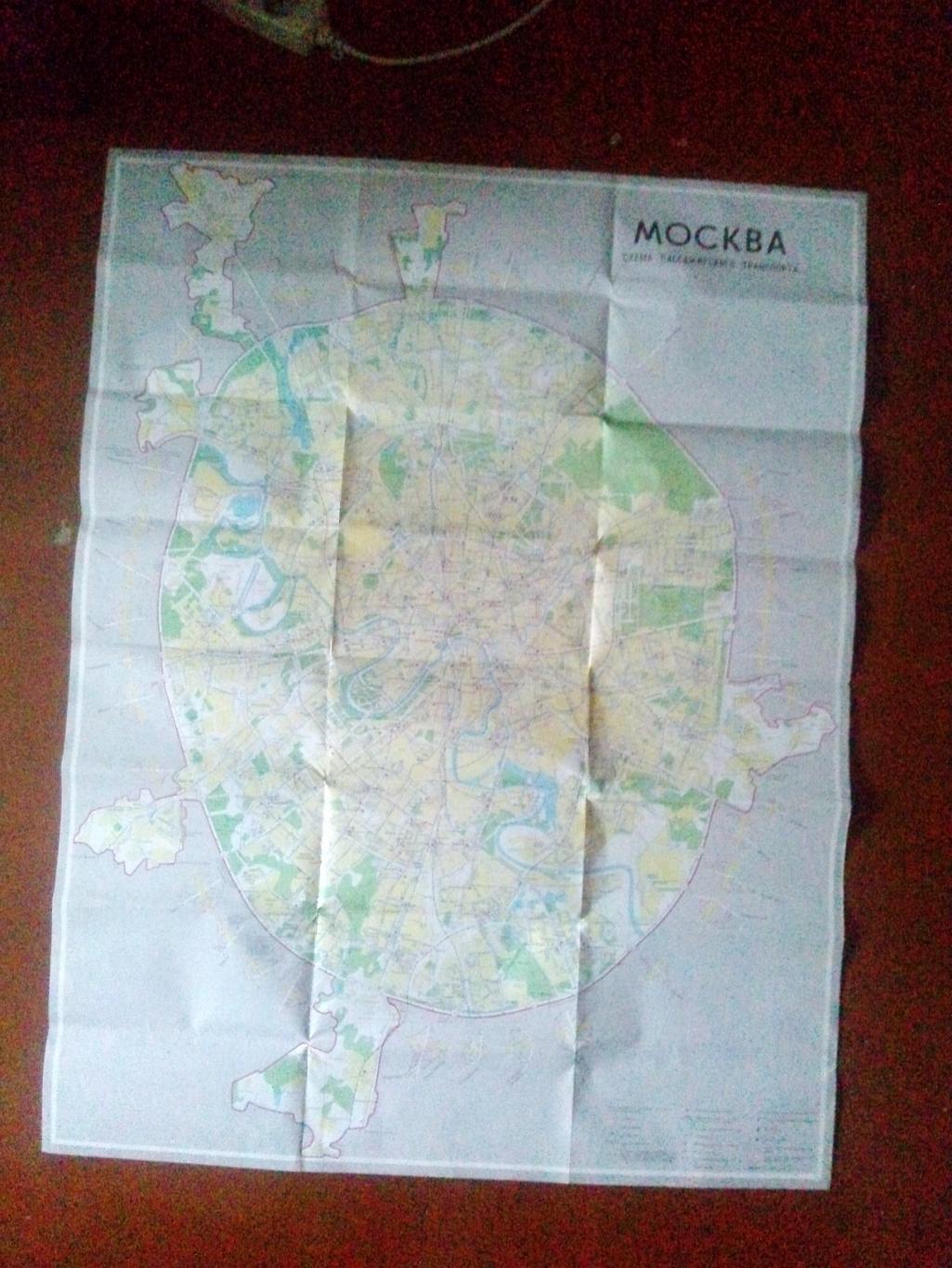 Карта (туристская схема) : Москва 1989 г. Карта движения пассажирского транспорт
