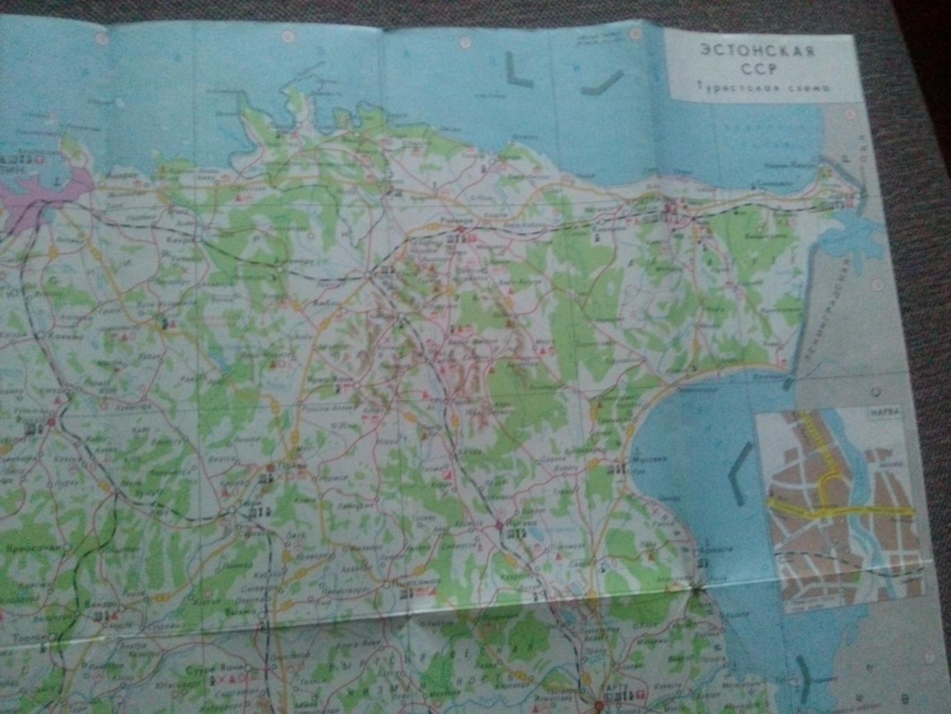 Карта (туристская схема) : Эстонская ССР (Эстония) 80 - е годы (Таллин) Туризм 3