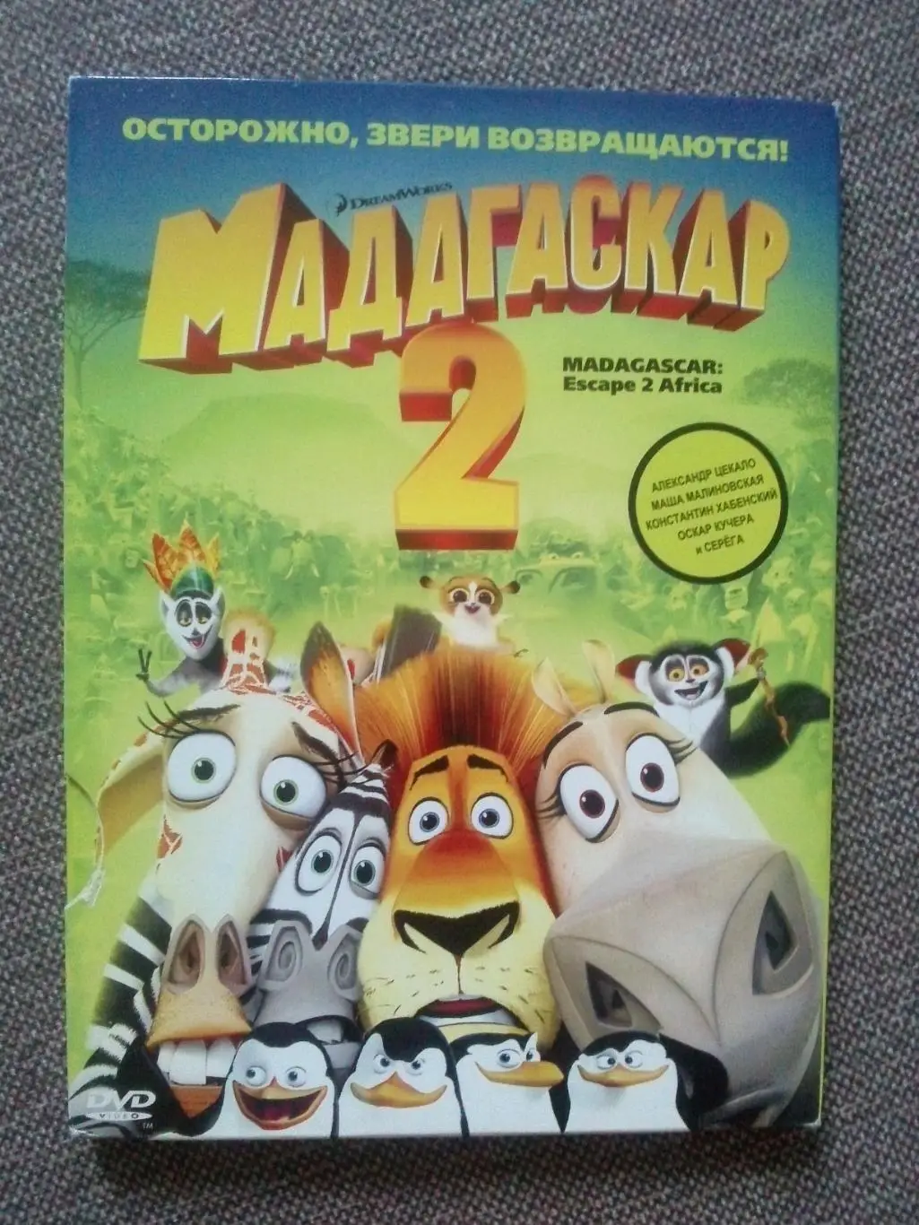 DVD диск : мультфильм Мадагаскар - 2 (лицензия) картонный бокс ( Для детей )