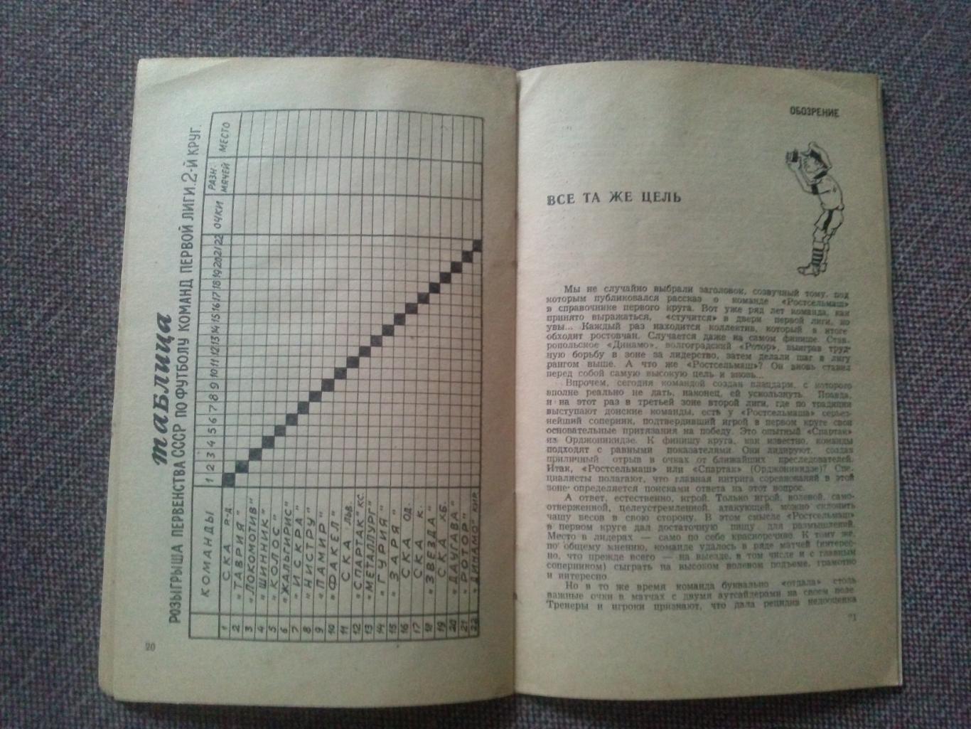 Футбол Календарь - справочник 1982 г. (2 - й круг) Ростов на Дону ( Спорт ) 7