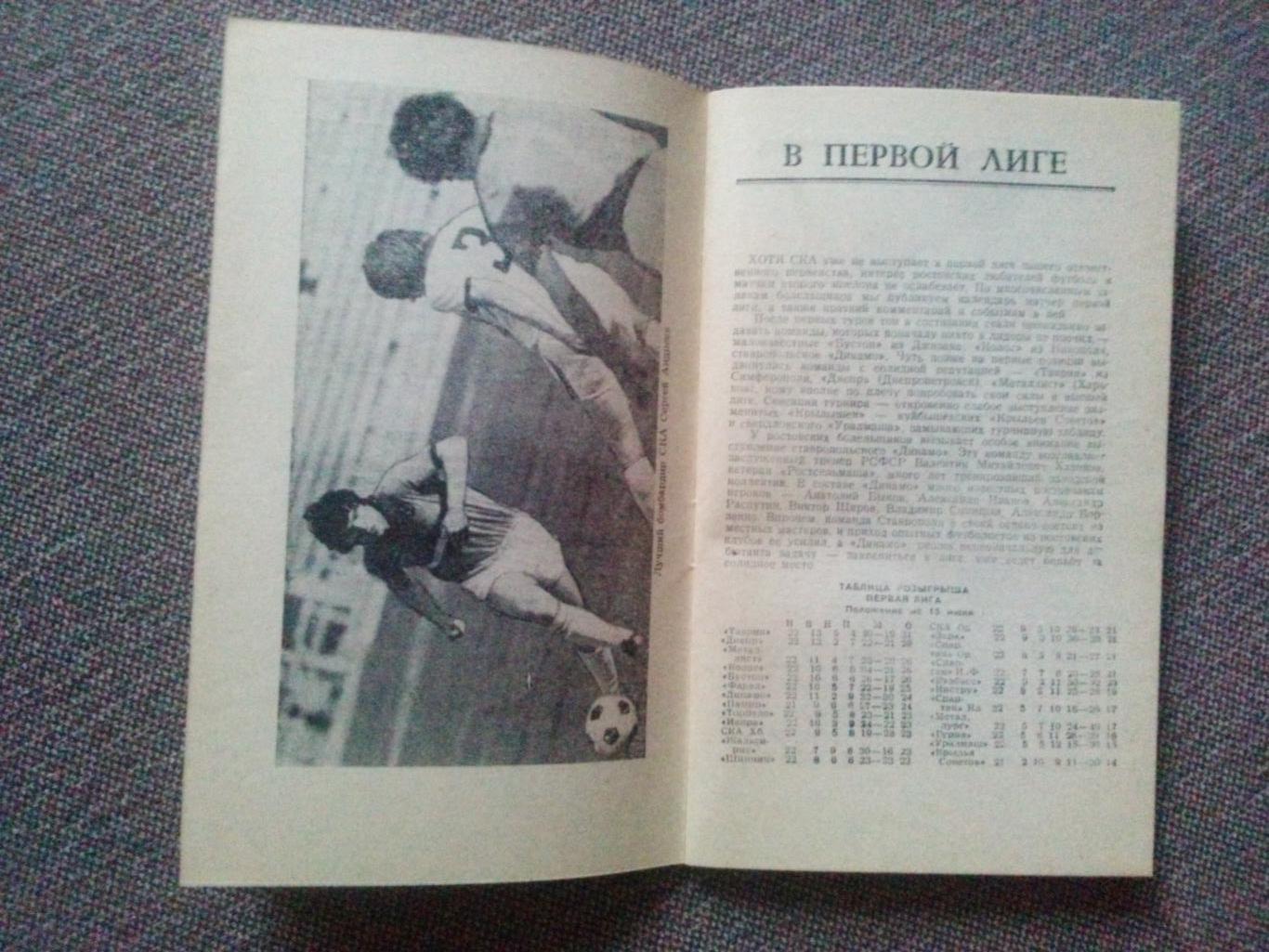 Футбол Календарь - справочник Ростов на Дону 1980 г. ( 2 - й круг ) Спорт 6
