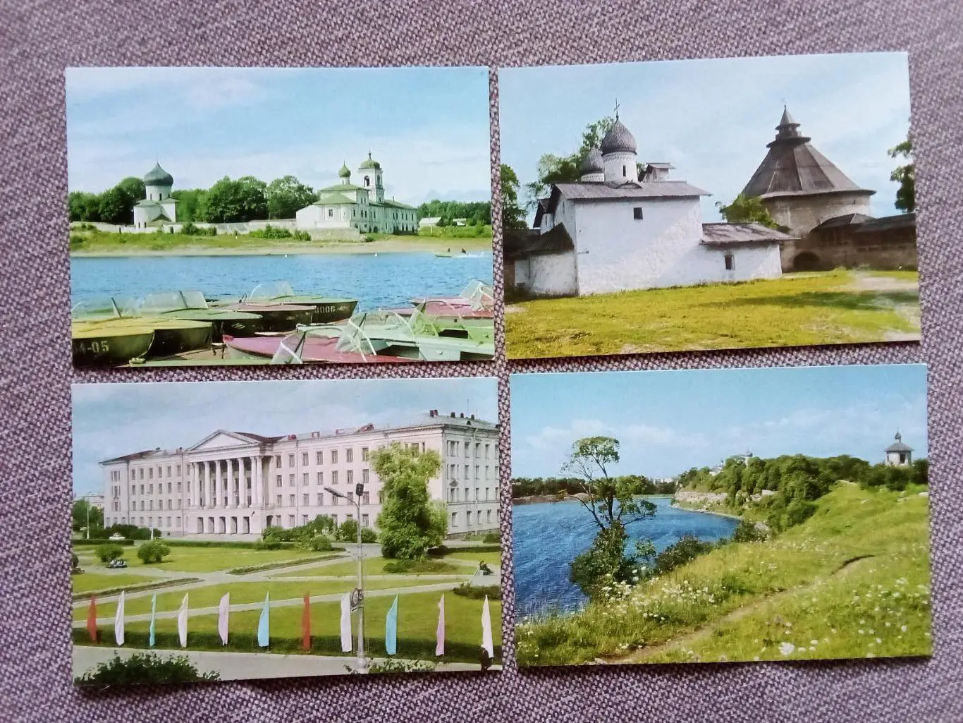 Города СССР : Псков 1976 г. полный набор - 10 почтовых открыток с марками 3