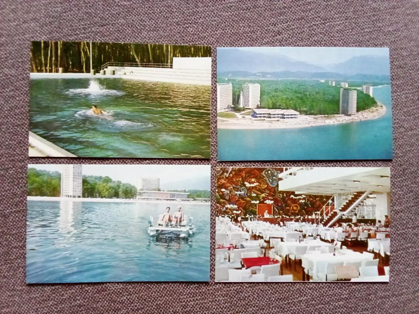 Города СССР : Пицунда (Абхазия) 1970 г. полный набор - 15 открыток (Кавказ) 2