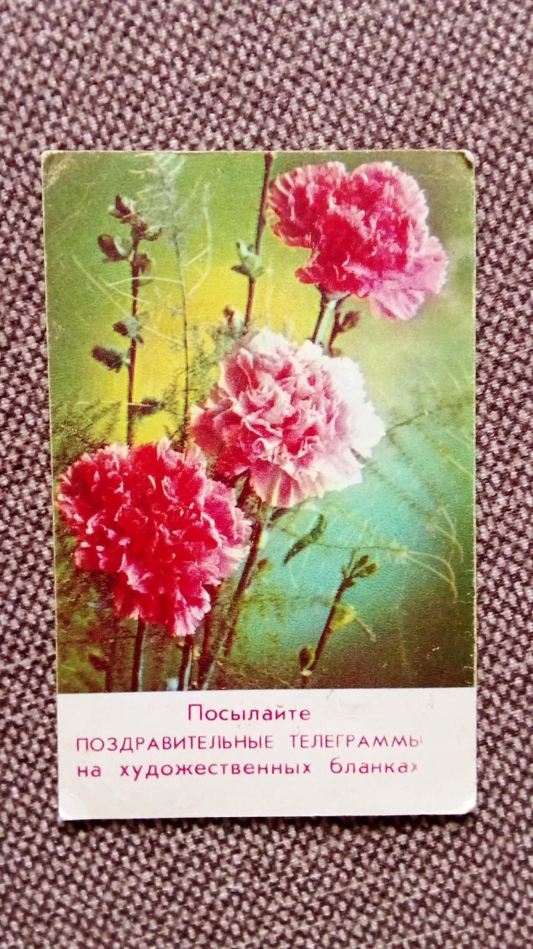 Карманный календарик : Посылайте поздравительные телеграммы 1980 г. Цветы Флора
