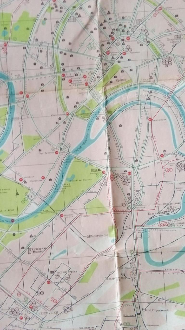 Карта - схема : Москва 1967 г. Как проехать по Москве ( Туризм ) Транспортная 5