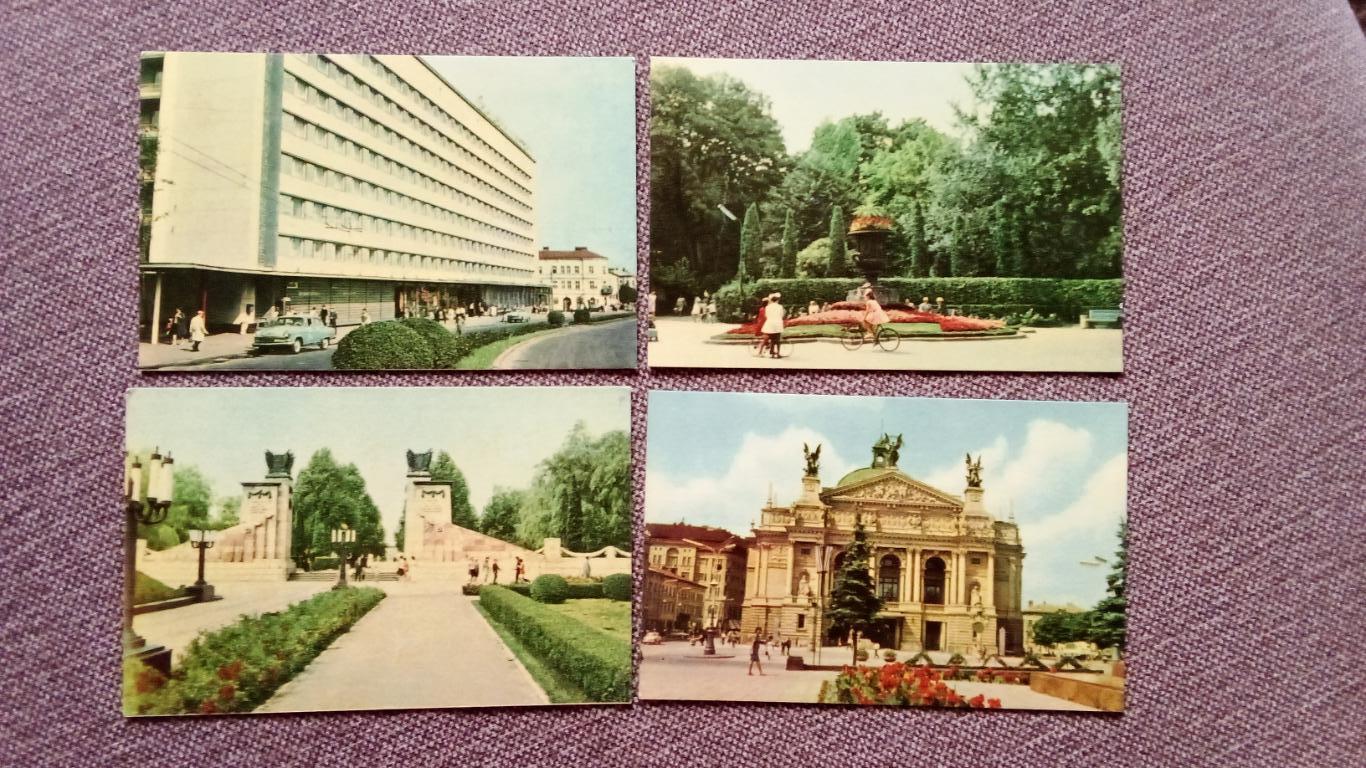 Города СССР : Львов (Украина) 1968 г. полный набор - 14 открыток (чистые) 3