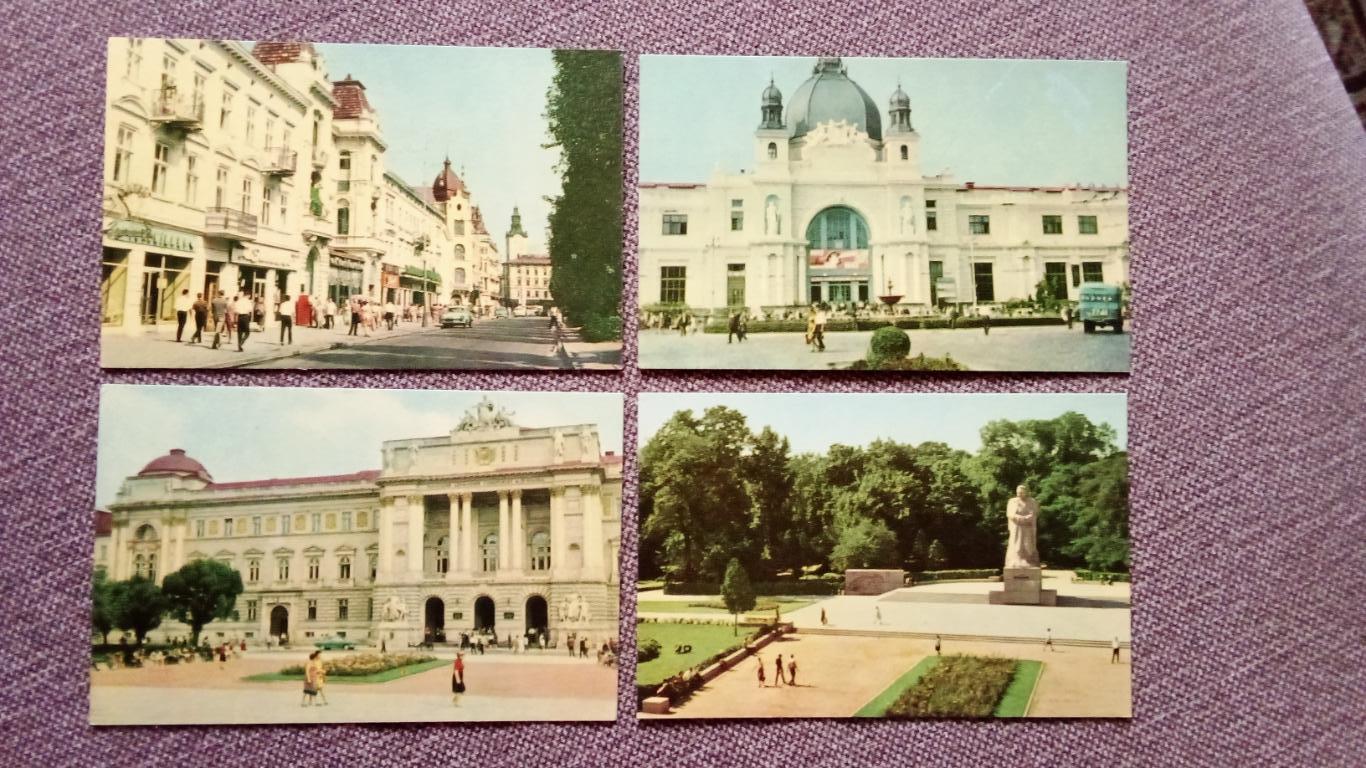 Города СССР : Львов (Украина) 1968 г. полный набор - 14 открыток (чистые) 4
