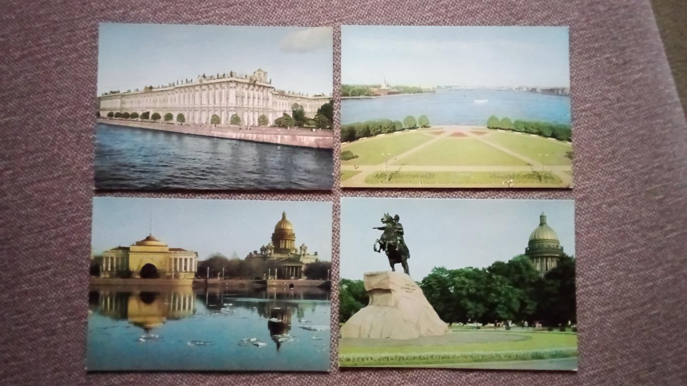 Города СССР : Ленинград 1976 г. полный набор - 10 почтовых открыток с марками 2