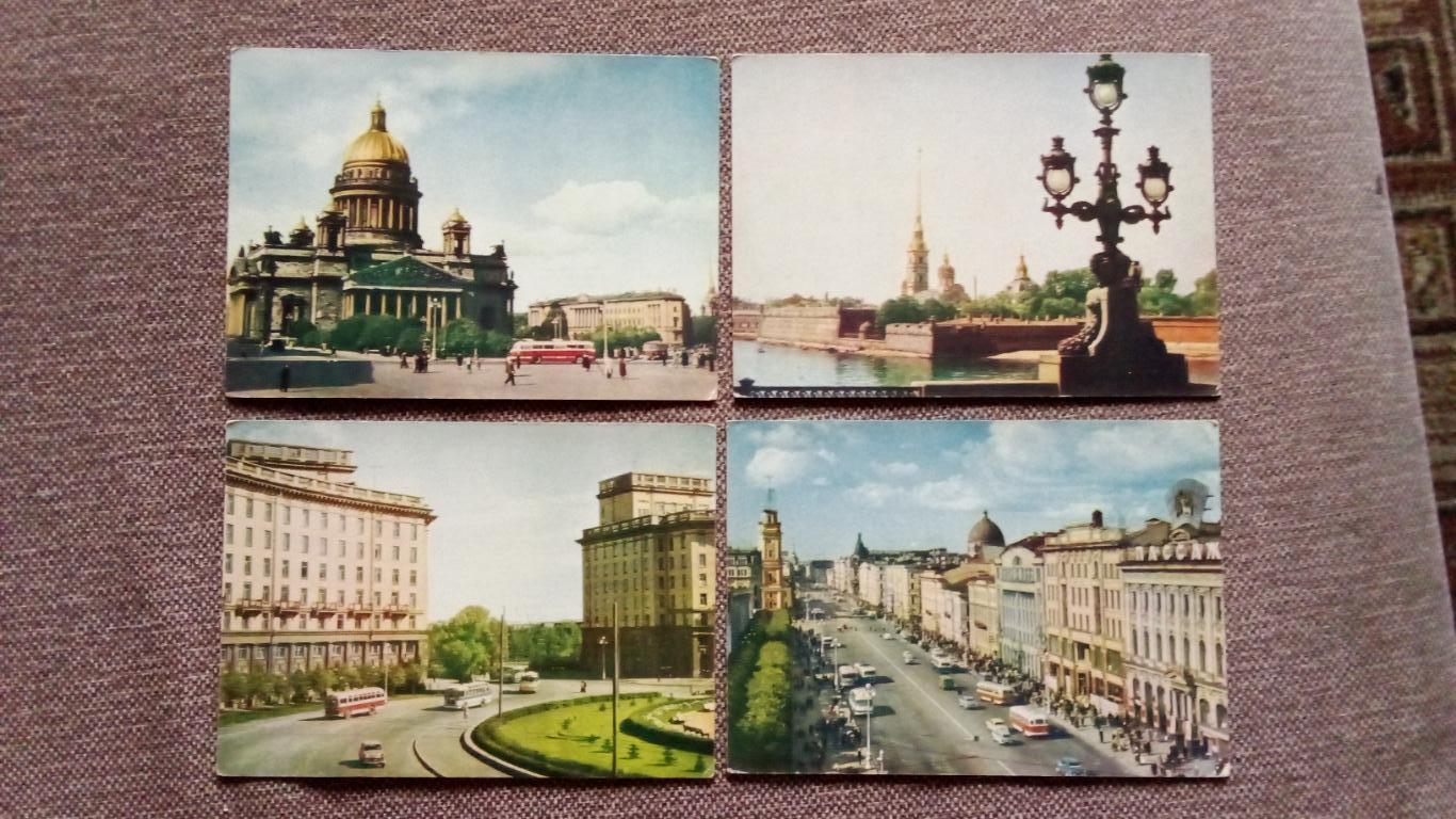 Города СССР : Ленинград - Виды города 1962 г. полный набор - 15 открыток (ИЗОГИЗ 3