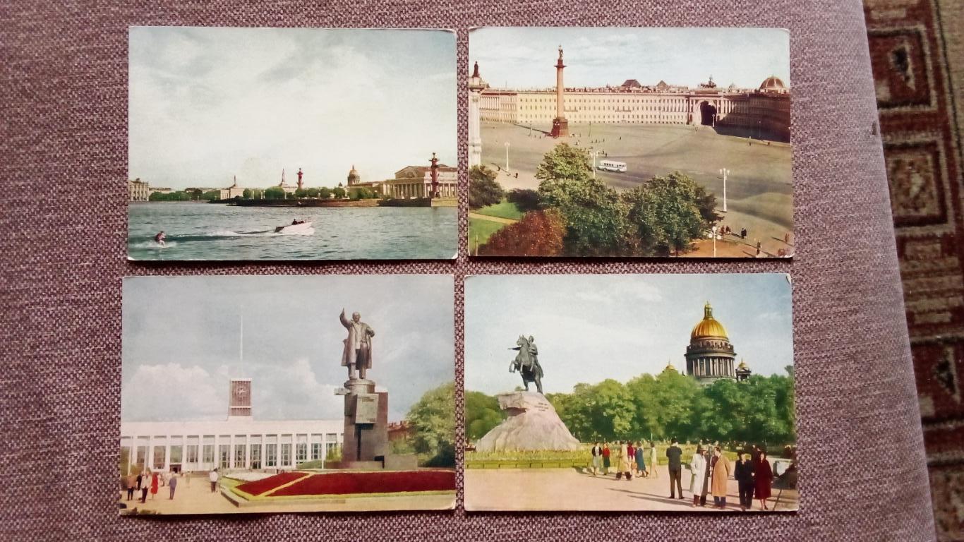 Города СССР : Ленинград - Виды города 1962 г. полный набор - 15 открыток (ИЗОГИЗ 4