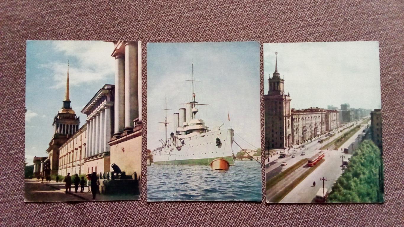 Города СССР : Ленинград - Виды города 1962 г. полный набор - 15 открыток (ИЗОГИЗ 5