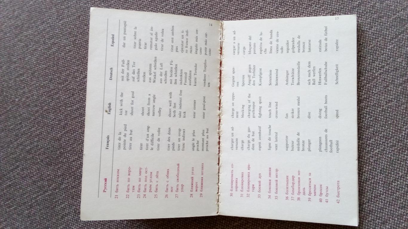 Футбол - Спортивные термины на пяти языках 1979 г. Спорт Олимпиада - 80 4