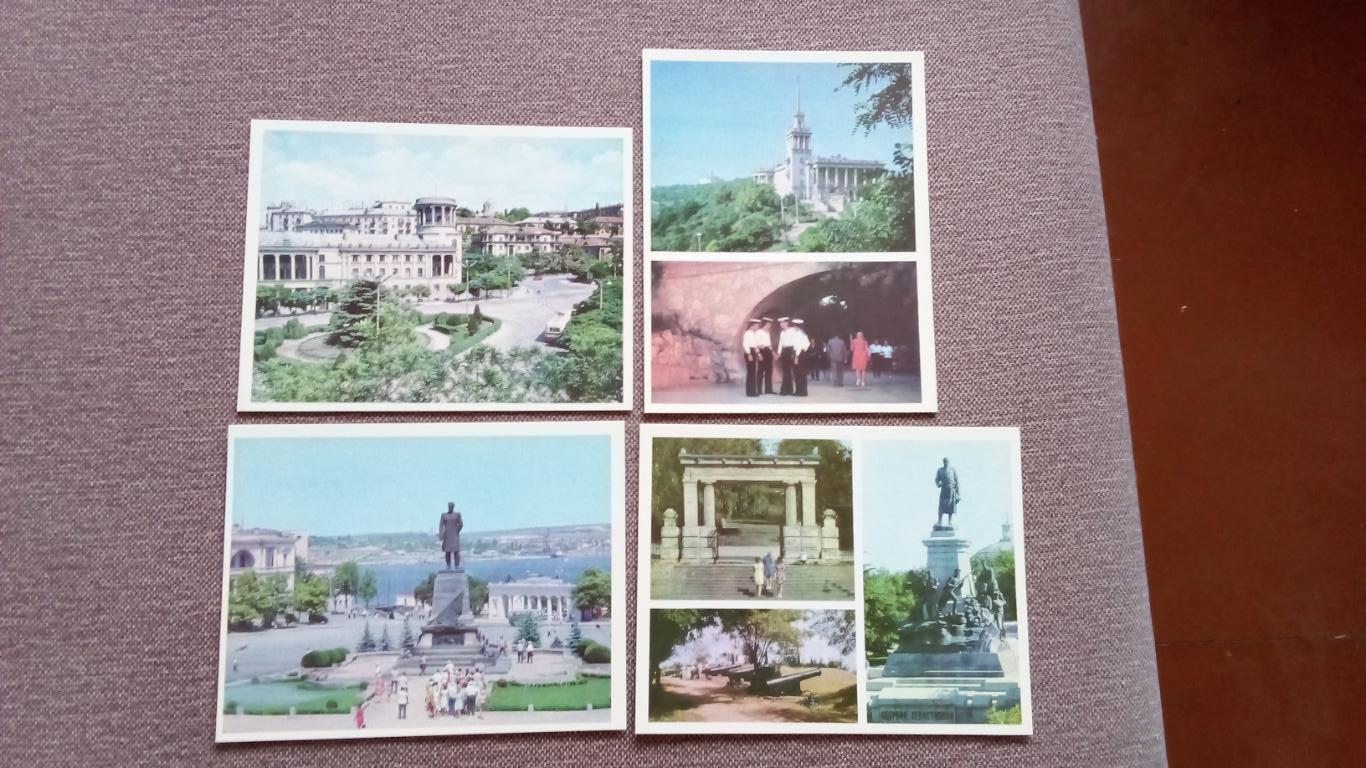 Города СССР : Севастополь (Крым) 1975 г. полный набор - 15 крупноформ. открыток 4