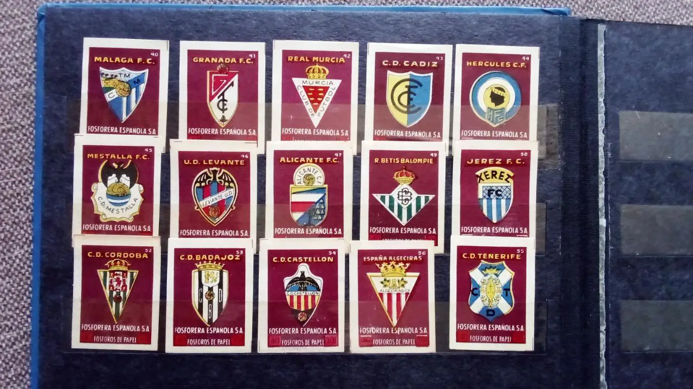 Спичечные этикетки : Футбольные клубы Испании (Испания) эмблемы Футбол Спорт 1