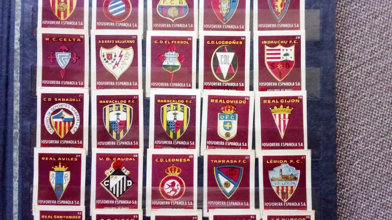 Спичечные этикетки : Футбольные клубы Испании (Испания) эмблемы Футбол Спорт 3
