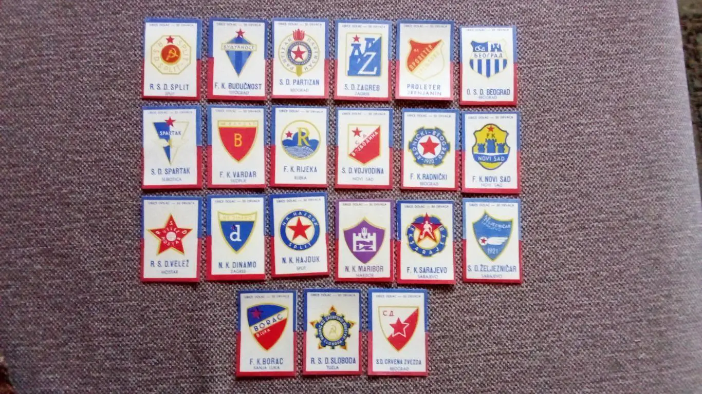 Спичечные этикетки : Футбольные клубы Югославии (Югославия) футбол спорт