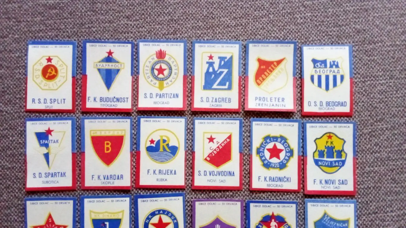Спичечные этикетки : Футбольные клубы Югославии (Югославия) футбол спорт 1