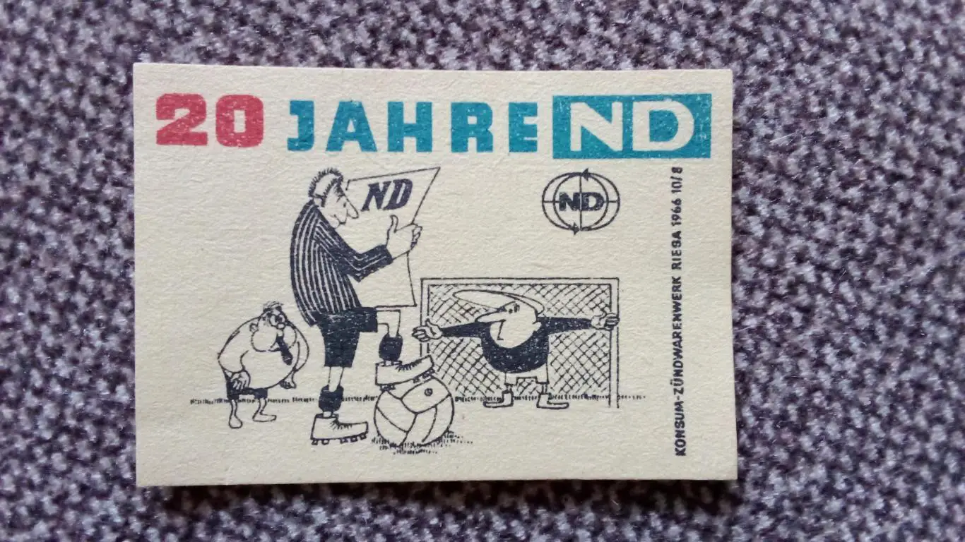 Спичечные этикетки Спички : Германия ФРГ (60 - е годы) Футбол Спорт