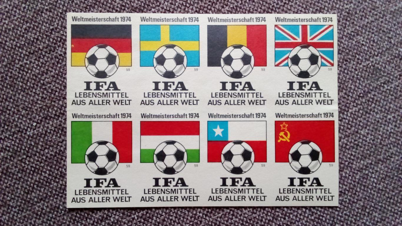 Спичечные этикетки Спички : Германия ФРГ Чемпионат мира 1974 г. Футбол Спорт