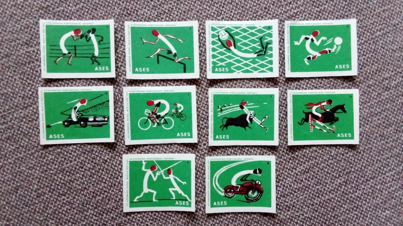 Спичечные этикетки (Спички) : Португалия ( 60 - е годы ) Спорт Футбол Бокс