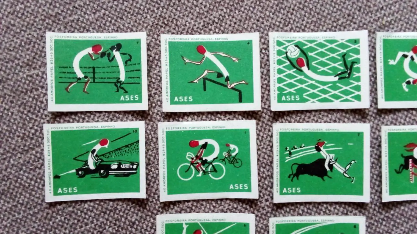 Спичечные этикетки (Спички) : Португалия ( 60 - е годы ) Спорт Футбол Бокс 1
