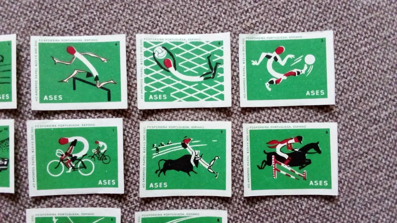 Спичечные этикетки (Спички) : Португалия ( 60 - е годы ) Спорт Футбол Бокс 2