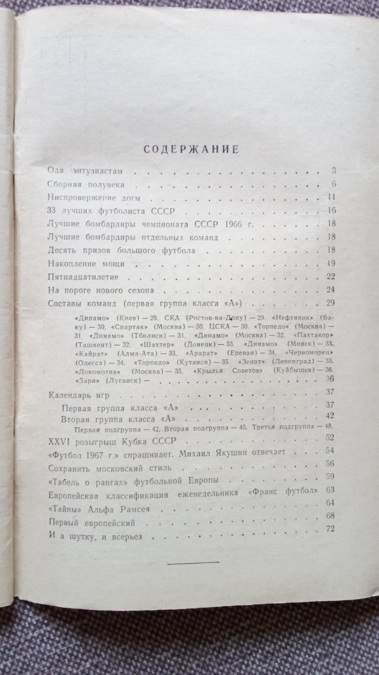 Футбол : Календарь - справочник 1967 г. Спорт 2