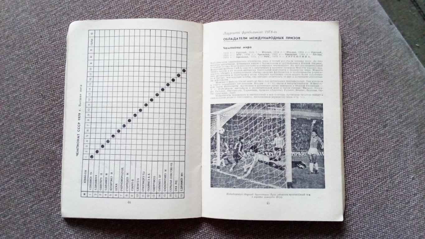 Футбол Календарь - справочник 1979 г. Спорт 4