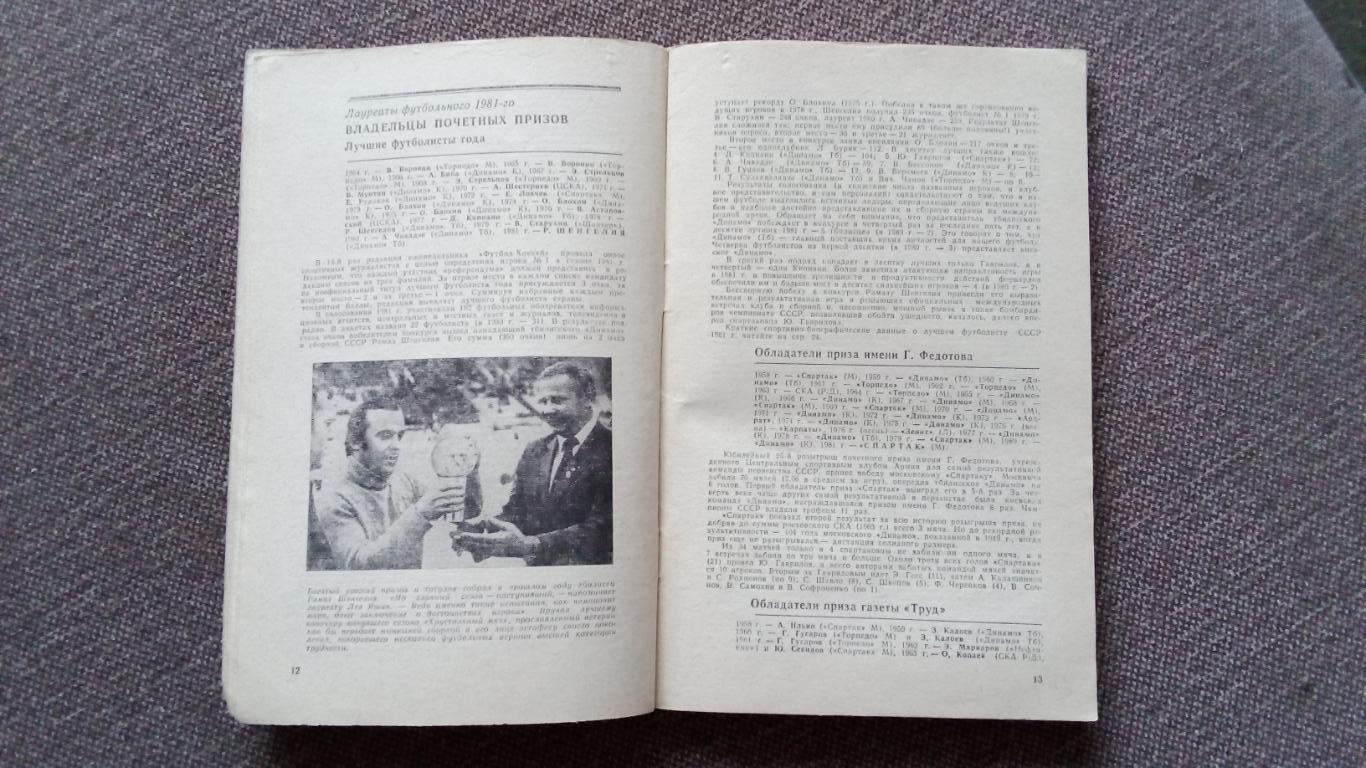 Футбол Календарь - справочник 1982 г. ( Спорт ) 7