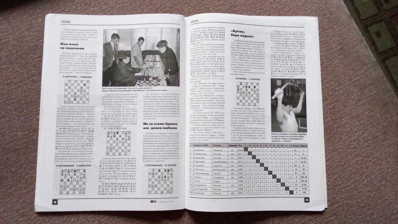 Журнал Шахматное обозрение 64 № 7 (июль) 2005 г. Шахматы Спорт 5