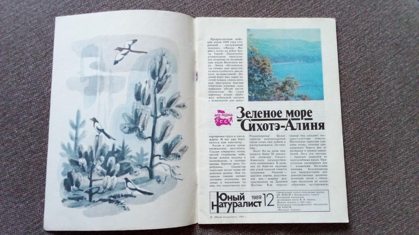 Журнал СССР : Юный натуралист № 12 (декабрь) 1989 г. (Флора и фауна , животные 2