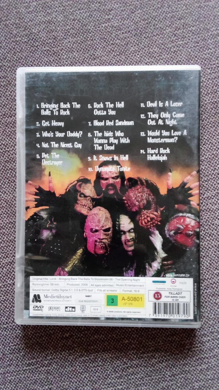 DVD диск : Lordi - The Opening Night 2006 г. (Концерт группы) Metal , Thrash 1