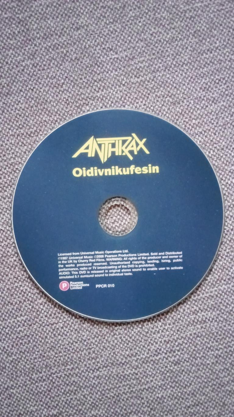 DVD диск : Anthrax - Oidivnikufesin (Концерт 1987 года) Metal , Thrash Metal 3