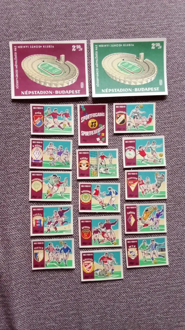 Спичечные этикетки (Спички) : Венгрия 1961 г. футбольные клубы Футбол Спорт