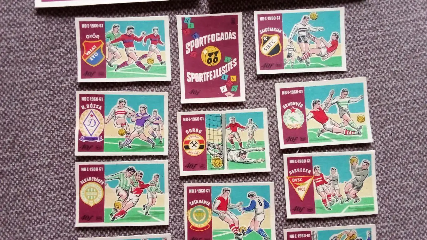 Спичечные этикетки (Спички) : Венгрия 1961 г. футбольные клубы Футбол Спорт 2