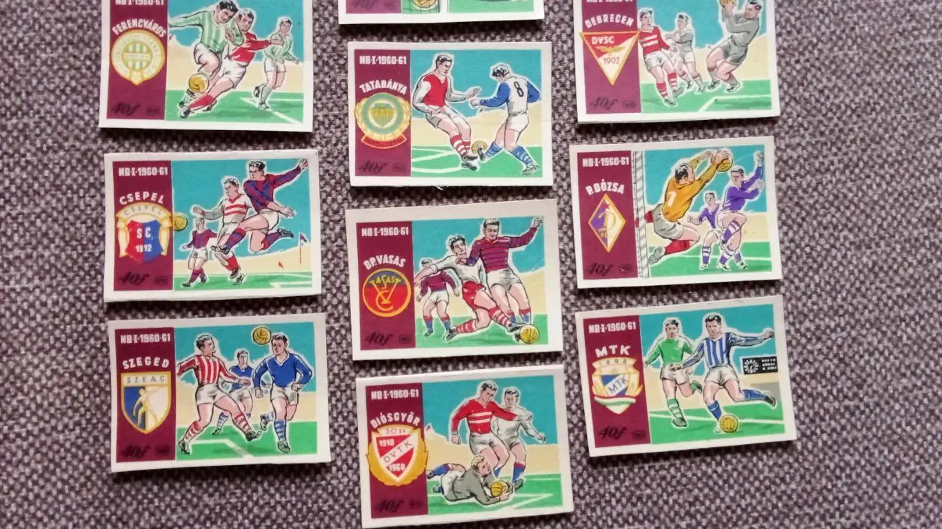 Спичечные этикетки (Спички) : Венгрия 1961 г. футбольные клубы Футбол Спорт 3