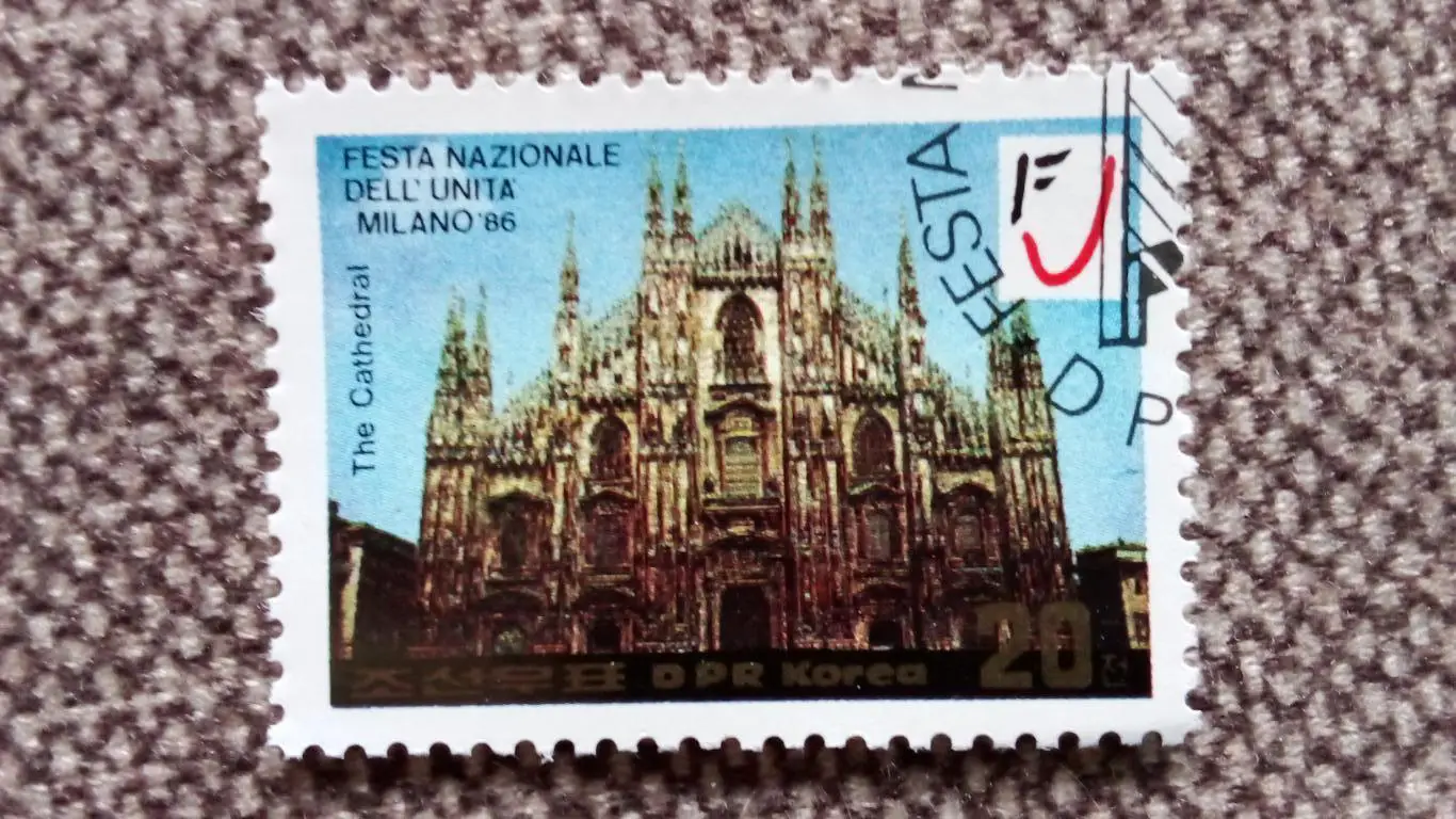 КНДР (Северная Корея) 1986 г. Кафедральный собор в Милане (Италия) филателия