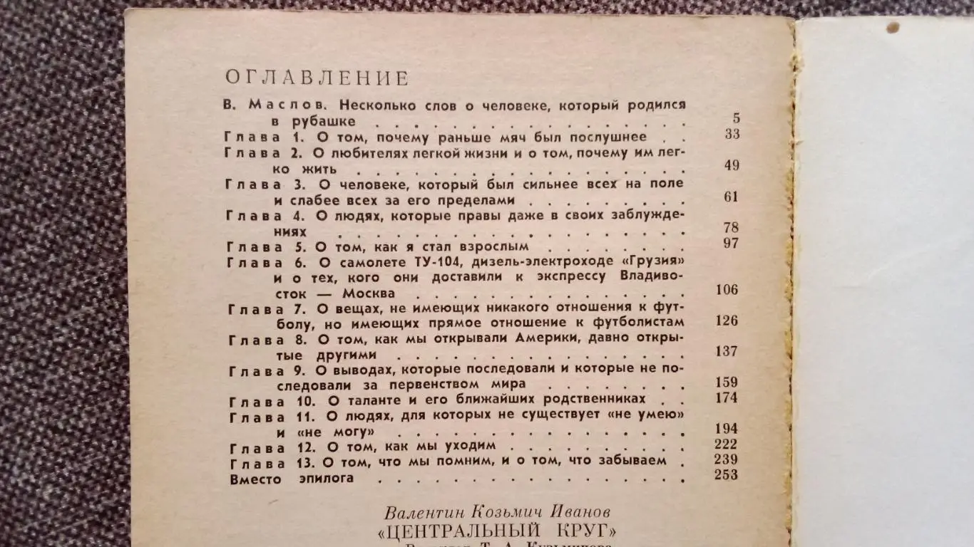 Валентин Иванов - Центральный круг 1973 г. ФиС Футбол Спорт ФК Торпедо (М) 1