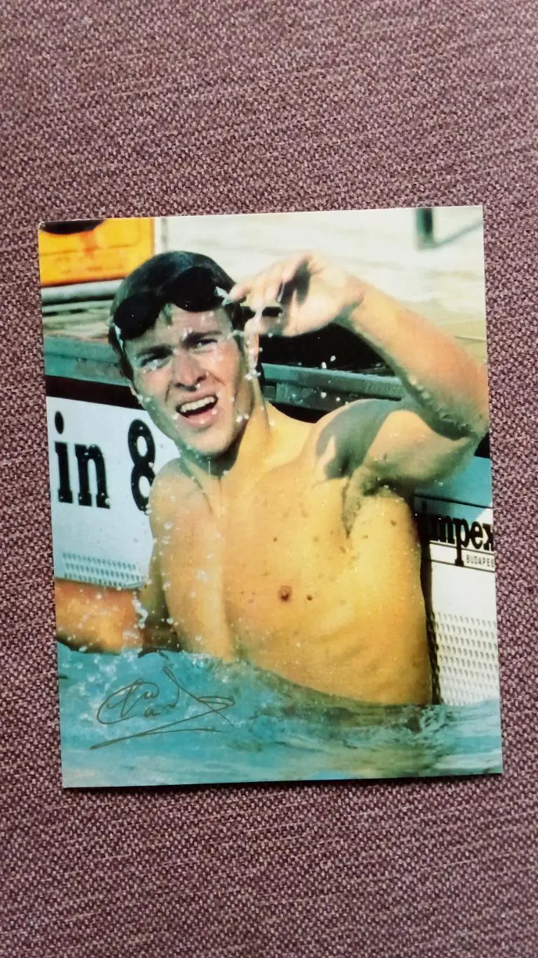 Владимир Сальников с автографом 1987 г. Плавание Спорт Олимпийский чемпион