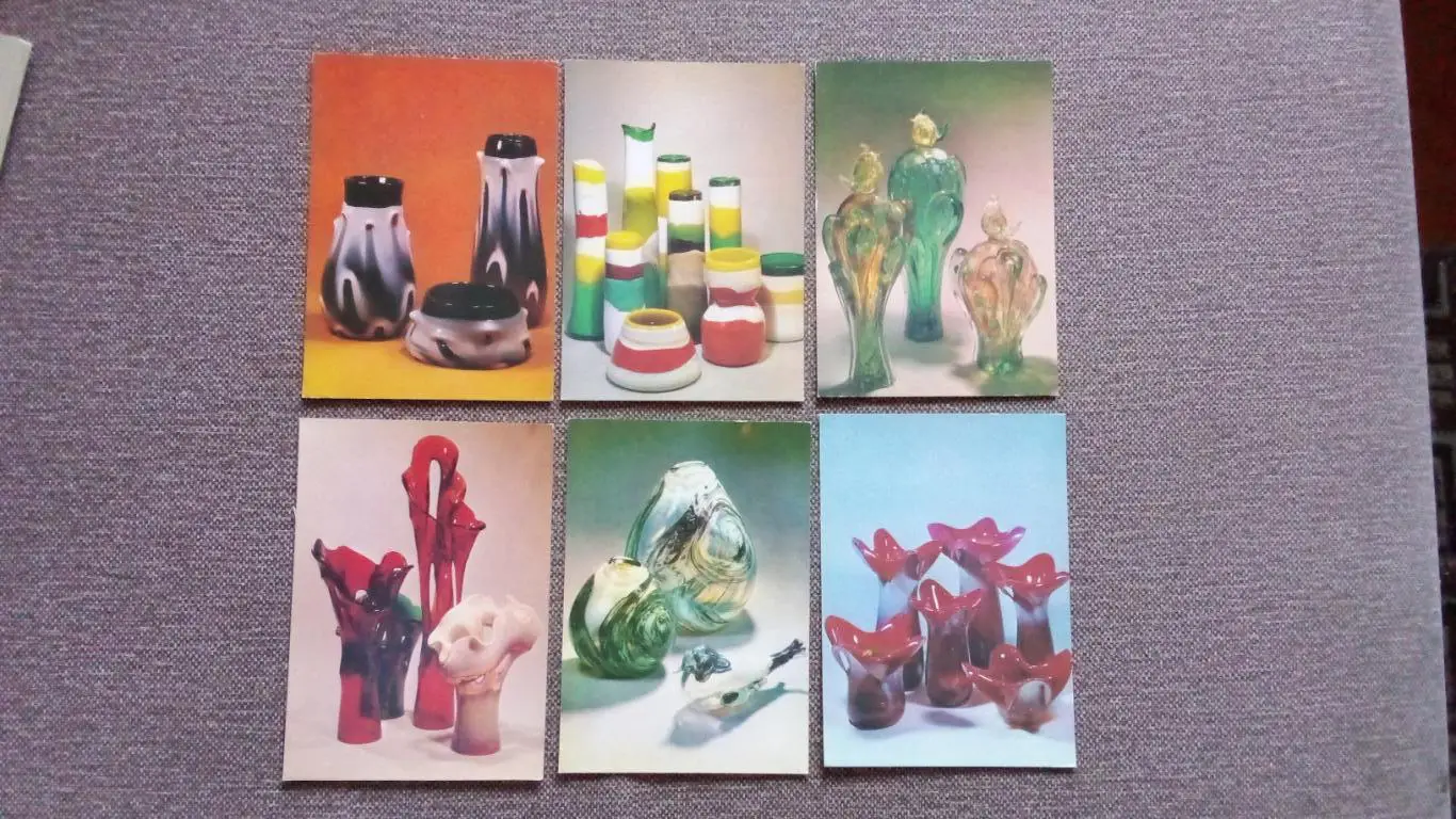 Поэзия стекла 1982 г. полный набор - 18 открыток (чистые) Художественные изделия 5