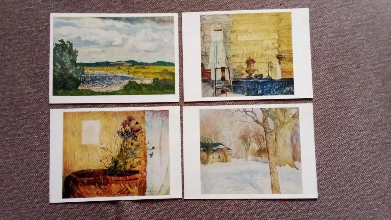 Живопись : Под сенью михайловских рощ (картины В.Д. Ездакова) 1984 полный набор 3