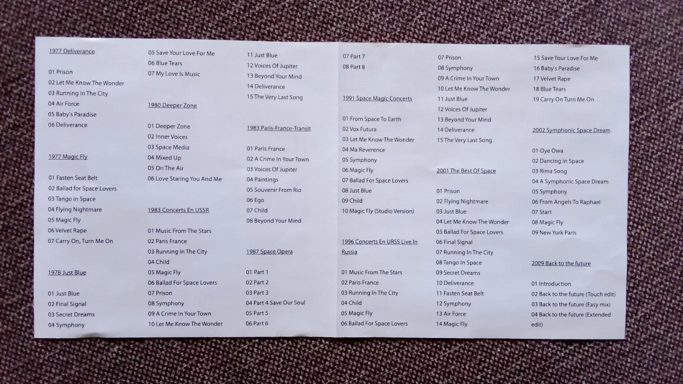 CD MP - 3 группа Space Дидье Маруани 12 альбомов (1977 - 2009 гг.) Электронная 4