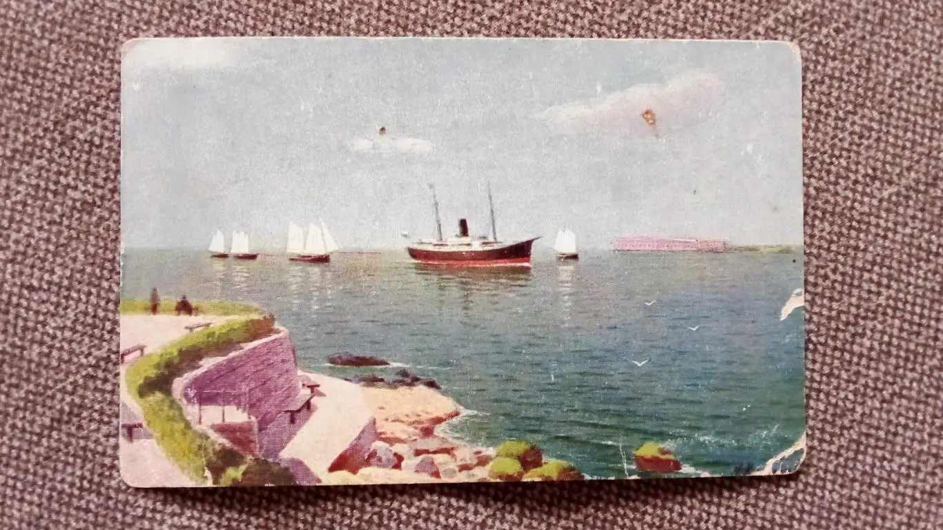 Открытка (почтовая карточка) : Корабль в гавани (Транспорт) Россия начало ХХ в