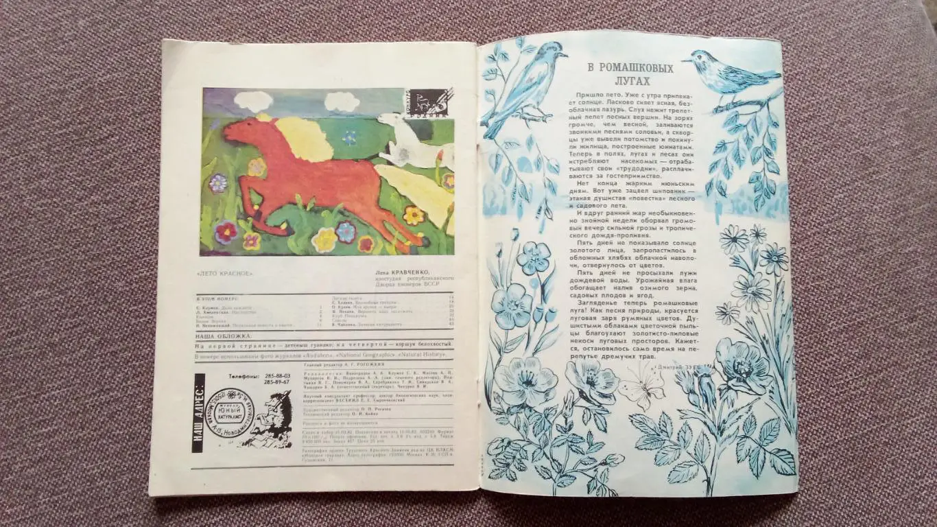 Журнал СССР : Юный натуралист № 6 (июнь) 1982 г. (Флора и фауна , животные) 3