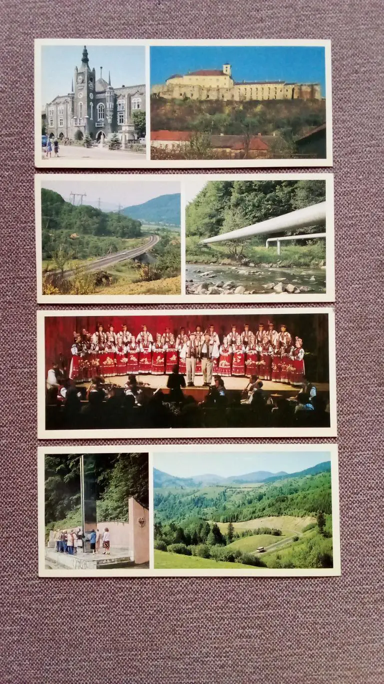 Памятные места СССР : Закарпатье 1983 г. полный набор - 15 открыток (чистые) 2