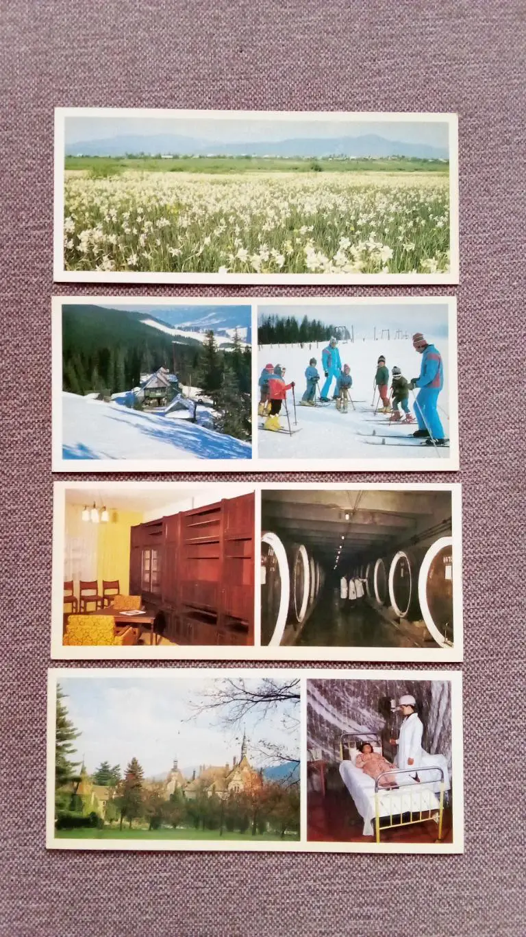 Памятные места СССР : Закарпатье 1983 г. полный набор - 15 открыток (чистые) 3