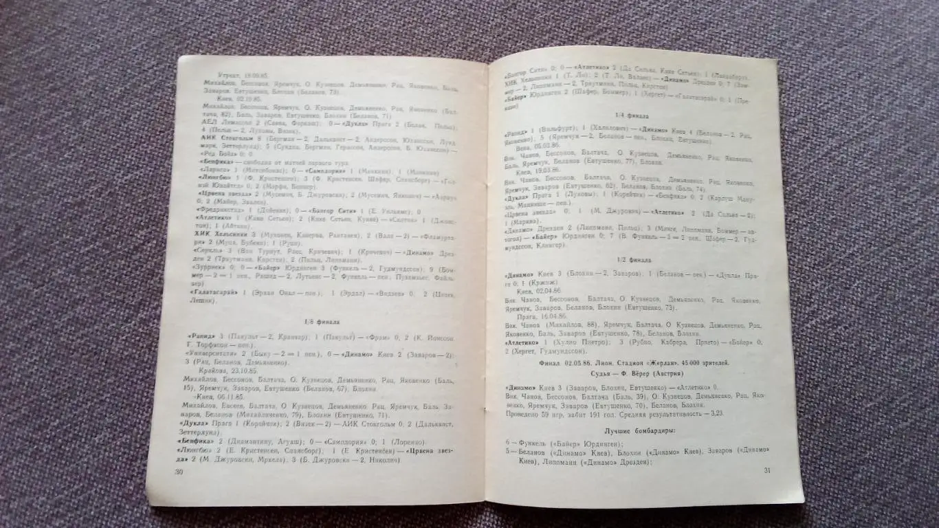 Н.И. Травкин - Европейские клубные турниры 1983 - 1986 гг. Выпуск № 8 Футбол 6