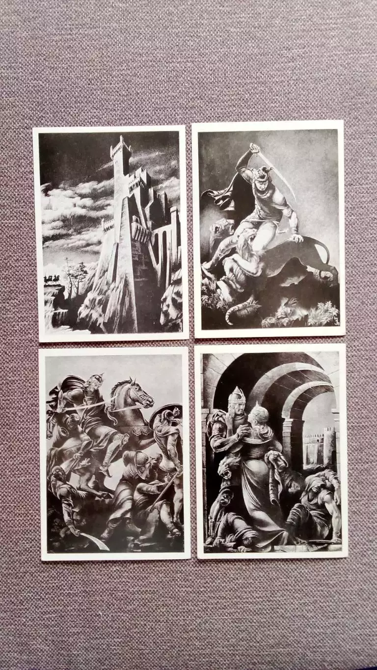 Поэма Витязь в тигровой шкуре Шота Руставели 1978 г. полный набор-12 открыток 5