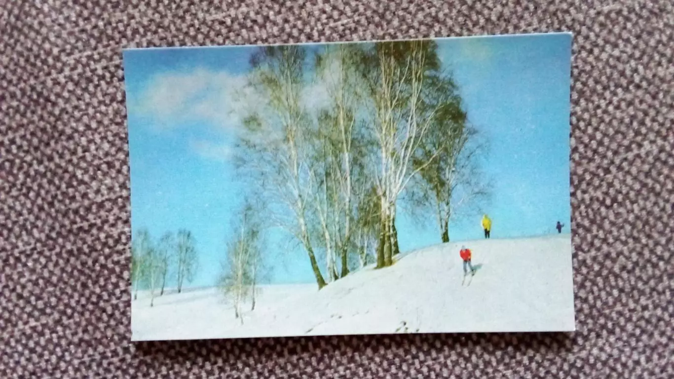 Карманный календарик : Зимний день 1979 г. Лыжный спорт Лыжи