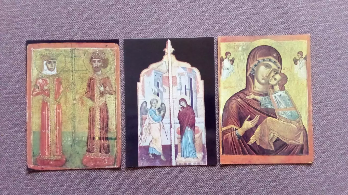 Болгария : Иконы Несебра 1978 г. полный набор - 9 открыток (чистые) Религия 4